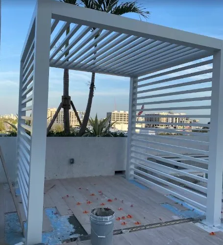 Rooftop trellis installation